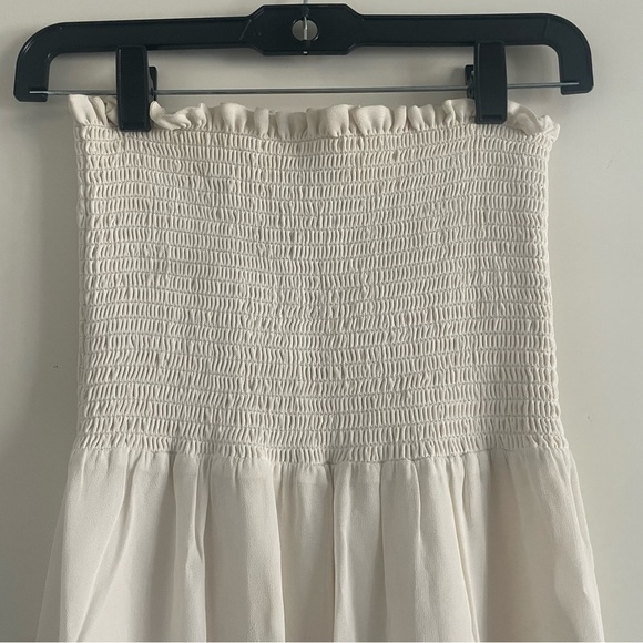 Reformation nera ivory white strapless tiered smocked midi dress 20707 - Picture 7 of 12